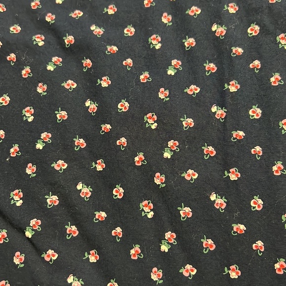 Navy Blue Floral Half Button Shirt size Medium - Picture 2 of 8